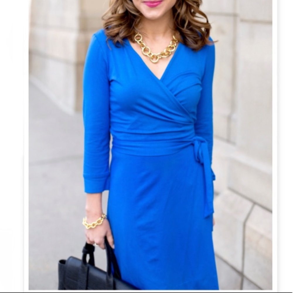 SOLD! Diane Von Furstenberg New Julian Two Mini Wrap Dress in Blue Size 10
